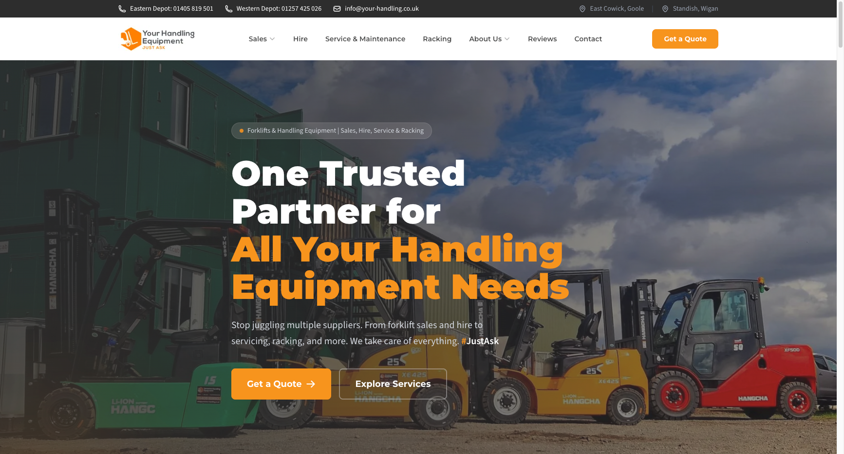 Your Handling Equipment website - Forklift Sales, Hire & Service
